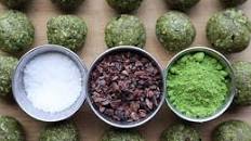 Coconut, Matcha, & Chocolate Chip Bliss Balls