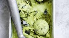 Coconut Matcha Ice Cream with Black Sesame Brittle Chips (Vegan)