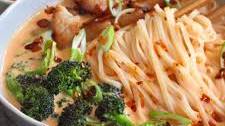 Coconut Pork and Broccoli Noodle Soup