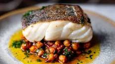 Cod with spiced chickpeas