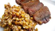 Confit of Pork Tongue with Warm Lentil Salad
