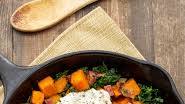 Corned Beef, Sweet Potato, and Kale Hash