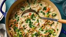 Creamy Chicken Noodle Soup with Rotisserie Chicken