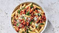 Creamy Chorizo Pasta with Kale and Parmesan