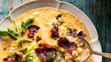 Creamy Corn, Zucchini, and Bacon Chowder