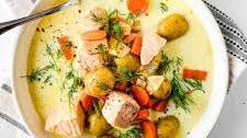 Creamy Lemon Salmon Soup