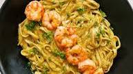 Creamy Shrimp Linguine with Yellow Curry Sauce