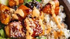 Crispy Bang Bang Salmon Bites Bowls