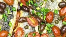 Crispy Branzino with Caper-Olive Sauce