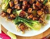Crispy Peanut Tofu & Cauliflower Rice Stir-Fry