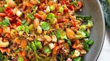 Crispy Shredded Tofu & Rice Kale Salad