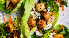 Crispy Teriyaki Tofu Lettuce Wraps