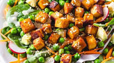 Crispy Tofu Salad with Tahini Dressing