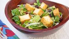 Crispy Tofu Salad with Vegan Honey Mustard Dressing