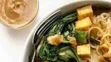 Crispy Tofu Stir Fry with Thai Peanut Sauce