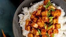 Crispy Vegan Tofu with Teriyaki BBQ Sauce