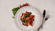Crispy red mullet with paprika couscous