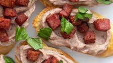 Crostini with Whipped Fig Ricotta and Crispy Salumi