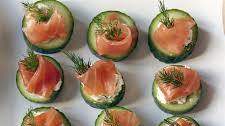 Cucumber Bites with Dill Cream and Smoked Salmon