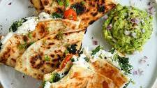 Cumin-Spiced Spinach, Tomato, Gouda & Ricotta Quesadillas