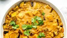 Curried Eggplant with Chickpeas and Tofu