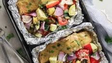 Dijon Tarragon Salmon and Veggie Foil Packs