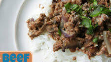 Easy Beef & Mushrooms Over Rice