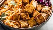 Easy Coconut Curry Stir Fry Noodles with Glazed Tofu