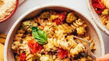 Easy Pesto Pasta Bowls with Crispy Tofu & Veggies