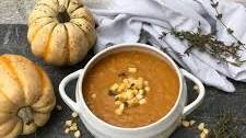 Easy Pumpkin Soup with Sweetcorn and Thyme