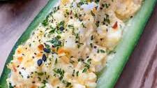 Egg Salad Cucumber Boats
