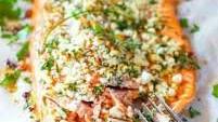 Feta and Herb Crusted Salmon