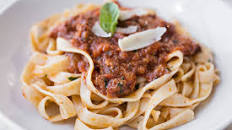 Fettuccine Bolognese with Sausage
