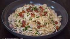 Filipino Style Creamy Bacon and Mushroom Carbonara