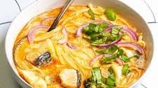 Fish Coconut Curry Soup with Noodles