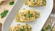 Fish with CREAMY Lemon-Garlic Sauce