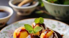 Fruit-Stuffed Baked Tang Yuan with Chocolate Sauce