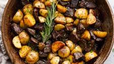 Garlic Butter Herb Steak Bites with Potatoes