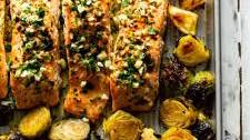 Garlic Butter Salmon and Veggies {Whole30}