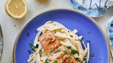 Garlic Butter Salmon with Creamy Lemon Pasta