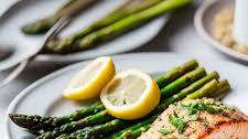 Garlic Lemon Herb Grilled Salmon with Roasted Asparagus and Quinoa
