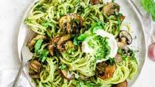 Garlic Mushroom Pesto Pasta