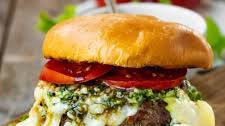 Garlic Pesto Caprese Burgers