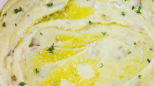 Garlic and Leek Creme Fraiche Mashed Potatoes