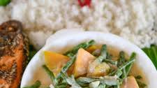 Ginataang Sitaw at Kalabasa with Fried Tilapia