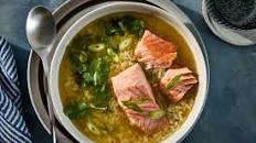 Ginger Salmon and Rice Soup