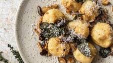 Gnudi in Brown Butter with Mushrooms, Hazelnuts, and Sage