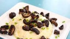Goat Cheese Grits with Crispy Mushrooms
