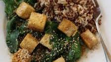 Golden Tofu and Spinach Stir-Fry