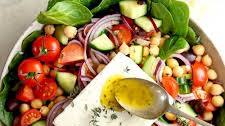Greek Chickpea Salad with Spinach